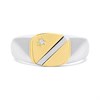 Silver And 9ct Gold Diamond Square Signet Ring - F5124 Alternative Image