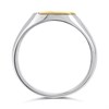Silver And 9ct Gold Diamond Square Signet Ring - F5124 Alternative Image