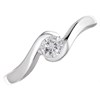 Silver Cubic Zirconia Crossover Ring - F5962 Alternative Image