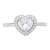 Silver Cubic Zirconia Heart Halo Ring - F60001 Alternative Image