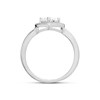 Silver Cubic Zirconia Heart Halo Ring - F60001 Alternative Image