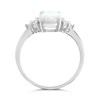 Silver Imitation Opal And Cubic Zirconia Ring - F60009 Alternative Image