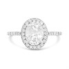 Silver Oval Halo Cubic Zirconia Ring - F60011 Alternative Image