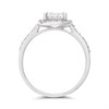 Silver Oval Halo Cubic Zirconia Ring - F60011 Alternative Image