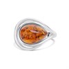 Silver Amber Teardrop Ring - F60104 Alternative Image