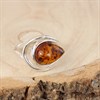 Silver Amber Teardrop Ring - F60104 Alternative Image