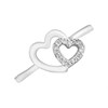 Silver Cubic Zirconia Two Hearts Ring - F6024 Alternative Image