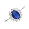 Silver Oval Blue Cubic Zirconia Cluster Ring - F6031 Alternative Image