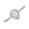 Silver Cubic Zirconia Pear Halo Cluster Ring - F6032 Alternative Image