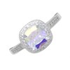 Silver Cushion Cubic Zirconia Halo Ring - F6034 Alternative Image