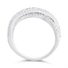 Silver Cubic Zirconia Crossover Ring - F6052 Alternative Image