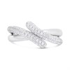 Silver Cubic Zirconia Bypass Ring - F6055 Alternative Image