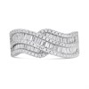 Silver Cubic Zirconia Wave Band Ring - F6087 Alternative Image
