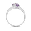 Silver Amethyst Double Heart CZ Ring - F6104 Alternative Image