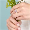Silver Oval Amethyst CZ Crossover Ring - F6105 Alternative Image