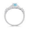 Silver Blue Topaz Halo CZ Ring - F6107 Alternative Image