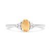 Silver Oval Citrine And CZ Ring - F6109 Alternative Image