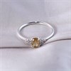 Silver Oval Citrine And CZ Ring - F6109 Alternative Image
