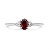 Silver Oval Garnet And CZ Ring - F6110 Alternative Image