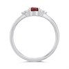 Silver Oval Garnet And CZ Ring - F6110 Alternative Image