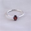 Silver Oval Garnet And CZ Ring - F6110 Alternative Image