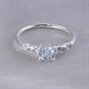 Silver Cushion Blue Topaz And CZ Ring - F6111 Alternative Image