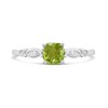 Silver Cushion Peridot And CZ Ring - F6112 Alternative Image