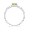 Silver Cushion Peridot And CZ Ring - F6112 Alternative Image