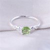Silver Cushion Peridot And CZ Ring - F6112 Alternative Image
