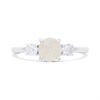 Silver Checkerboard Cut Moonstone And CZ Ring - F6113 Alternative Image