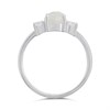 Silver Checkerboard Cut Moonstone And CZ Ring - F6113 Alternative Image