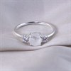 Silver Checkerboard Cut Moonstone And CZ Ring - F6113 Alternative Image