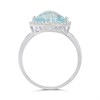Silver Checkerboard Cut Blue Topaz And CZ Halo Ring - F6115 Alternative Image
