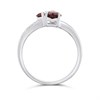 Silver Garnet And CZ Double Heart Ring - F6117 Alternative Image