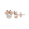 Disney Silver And Rose Plated Minnie Mouse Crystal Stud Earrings - 10mm - F6712 Alternative Image