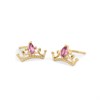 Disney Gold Plated Sterling Silver CZ  Crown Stud Earrings - F67141 Alternative Image