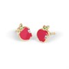 Disney Gold Plated Sterling Silver Princess CZ Red Apple Stud Earrings - F67145 Alternative Image