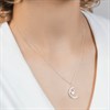Disney Silver Mickey and Minnie Moon Necklace - F67146 Alternative Image