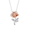 Disney Silver And Gold Plated Rose Princess CZ Necklace - F67172 Alternative Image