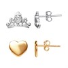 Disney Silver Gold Tone Princess And Crown Stud Earring Set - F6758 Alternative Image