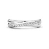 TI SENTO Silver Cubic Zirconia Crossover Ring - F6906 Alternative Image