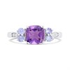 Silver Amethyst, Tanzanite And Lab Grown Diamond Ring - F9702 Alternative Image