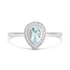 Silver Aquamarine And Lab Grown Diamond Ring - F9703 Alternative Image