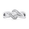 Silver Lab Grown Diamond Crossover Ring - F9704 Alternative Image