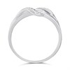 Silver Lab Grown Diamond Crossover Ring - F9704 Alternative Image