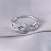 Silver Lab Grown Diamond Crossover Ring - F9704 Alternative Image