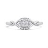Silver Lab Grown Diamond Cushion Cluster Ring - F9705 Alternative Image