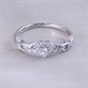 Silver Lab Grown Diamond Cluster Heart Ring - F9708 Alternative Image