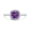 Silver Amethyst And Lab Grown Diamond Cushion Halo Ring - F9709 Alternative Image