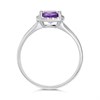 Silver Amethyst And Lab Grown Diamond Cushion Halo Ring - F9709 Alternative Image